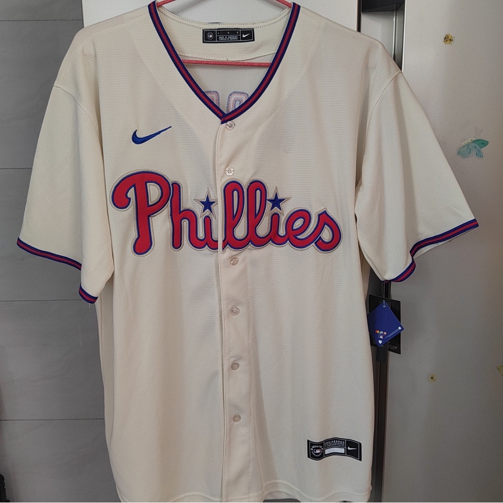 Nike Philadelphia Bryce Harper #3 Cream MLB Jersey